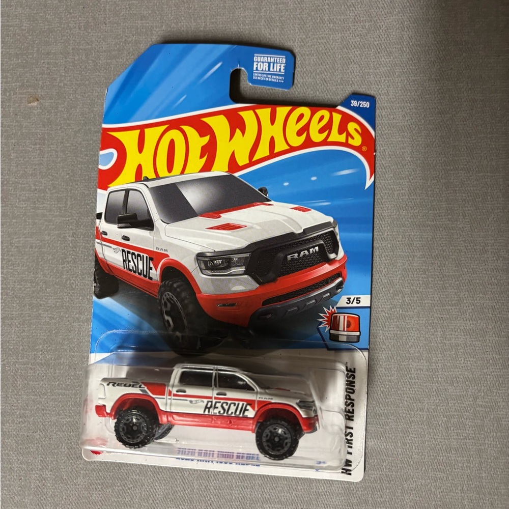 Hot Wheels Red and White Ram 1500 TRX Toy Car